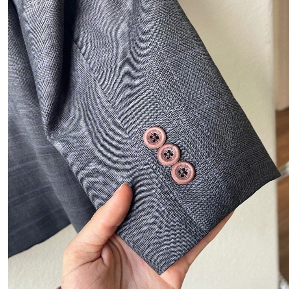 TED‎ BAKER LONDON Endurance Modern Fit Plaid Wool Blazer 44R Jacket Tailored